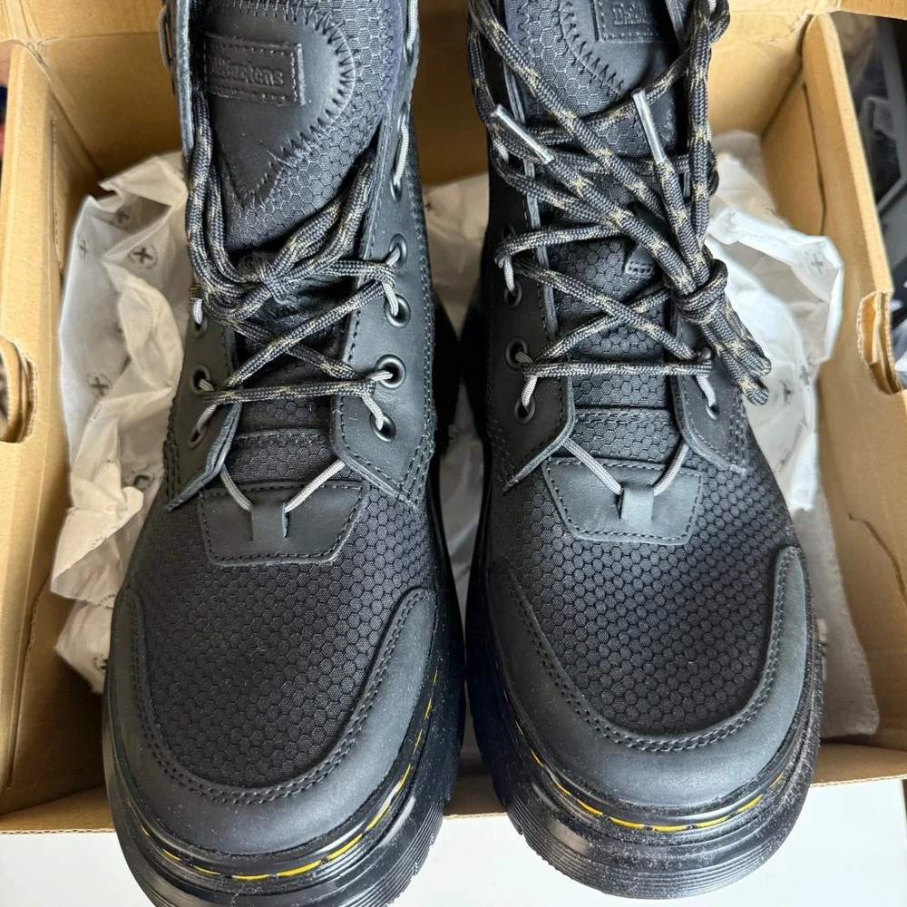 Dr Martens Tarik TG Black Extra Tough Nylon Leather Utility Boots US M 6 L 7